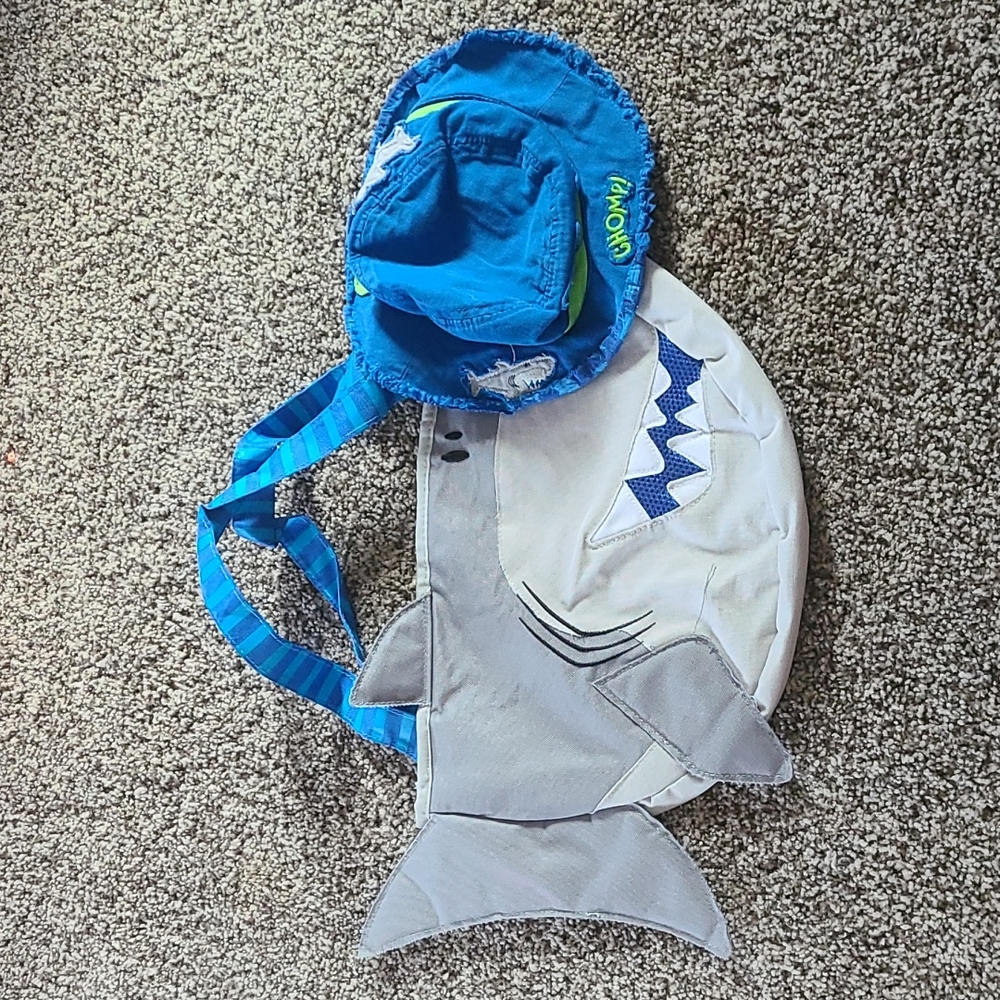 Matching shark bag and bucket hat